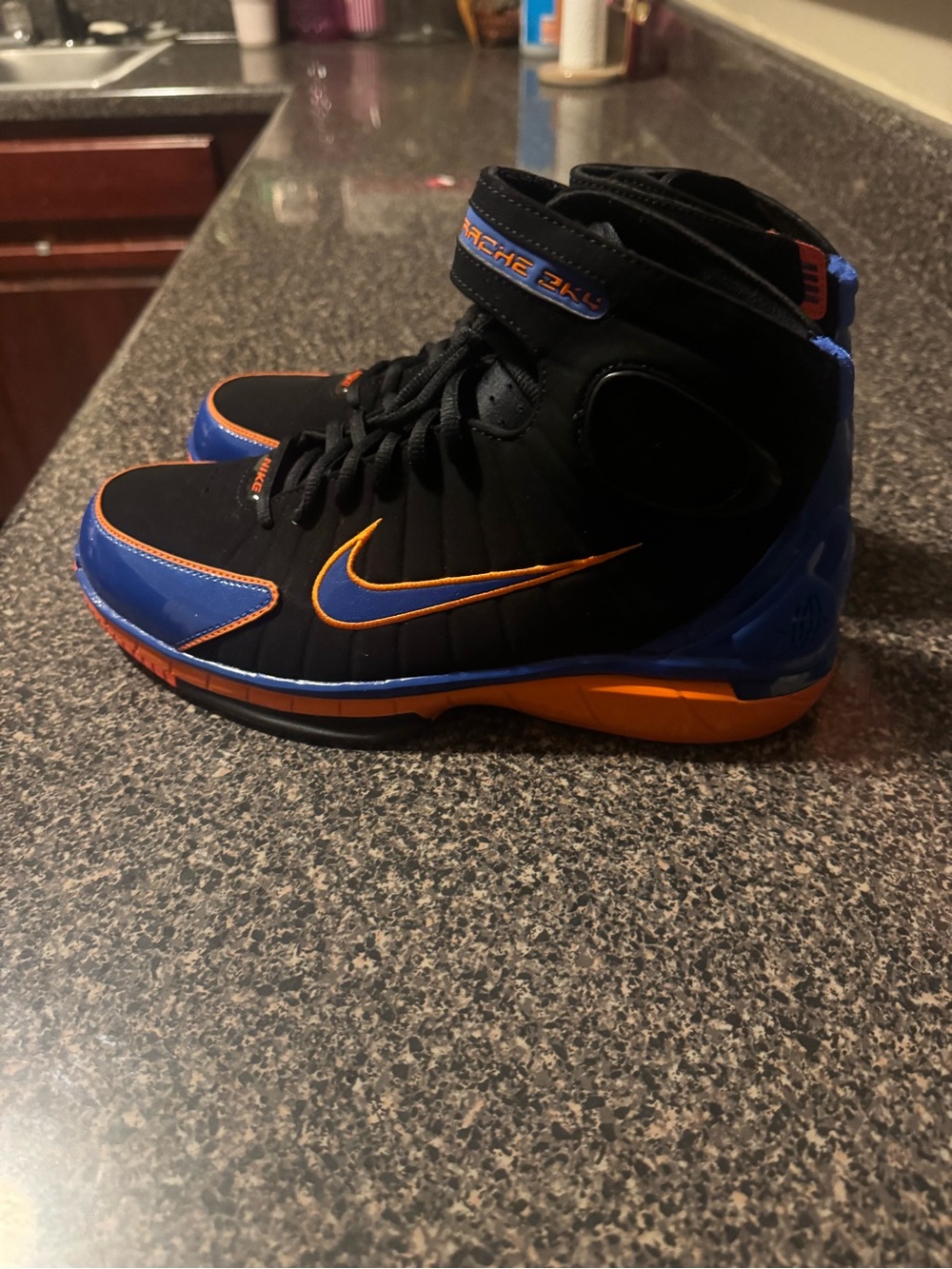 Nike Black/Blue/Orange High-Top Basketball Sneakers2k4 penny hardway no box top
